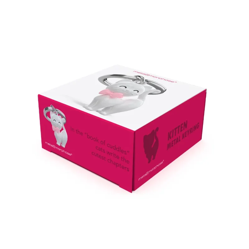 META[L]MORPHOSE KEYRING WHITE CAT WITH SILICON BOWTIE - Image 3