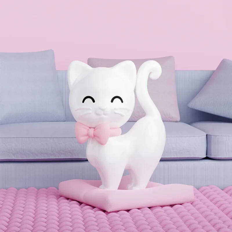 META[L]MORPHOSE KEYRING WHITE CAT WITH SILICON BOWTIE - Image 5
