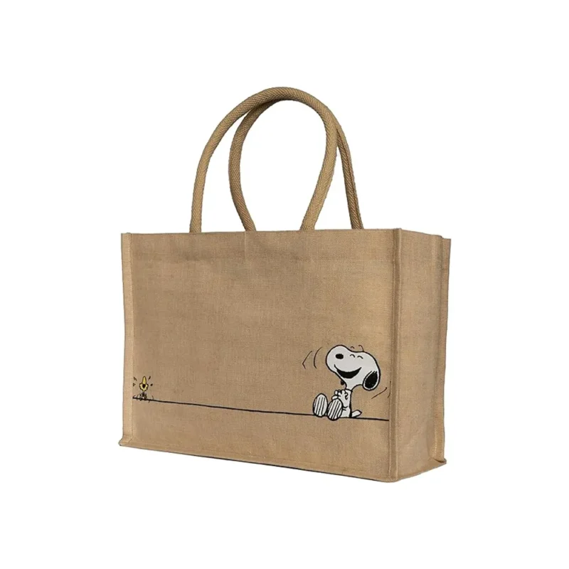 SNOOPY TOTE BAG LINE JUTA/COT