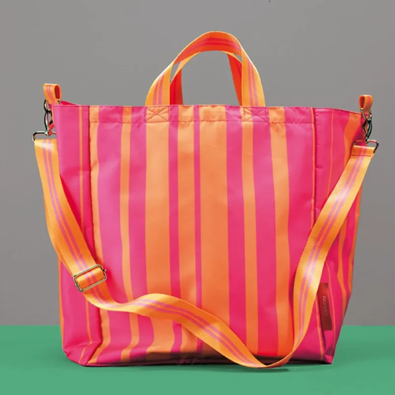 EASY SHOPPER BAG DE LUXE BY CEDON 'STRIPES NEON' - Image 2
