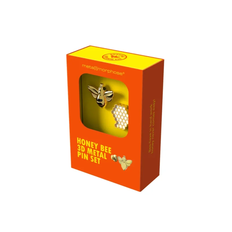 META[L]MORPHOSE FASHION PIN - SET OF 2 PINS - BEE & HONEYCOMB - Image 5