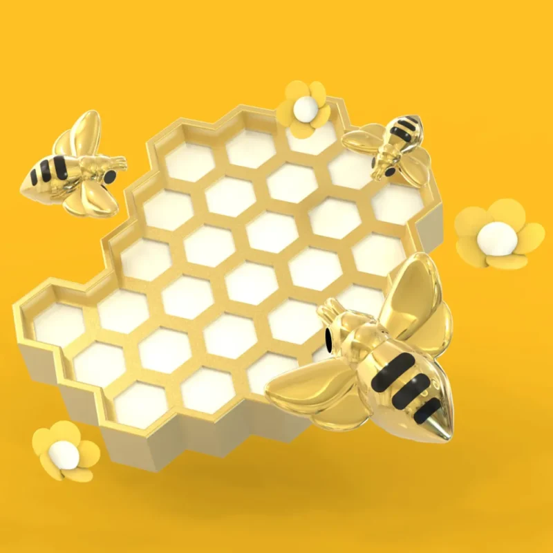 META[L]MORPHOSE FASHION PIN - SET OF 2 PINS - BEE & HONEYCOMB - Image 4