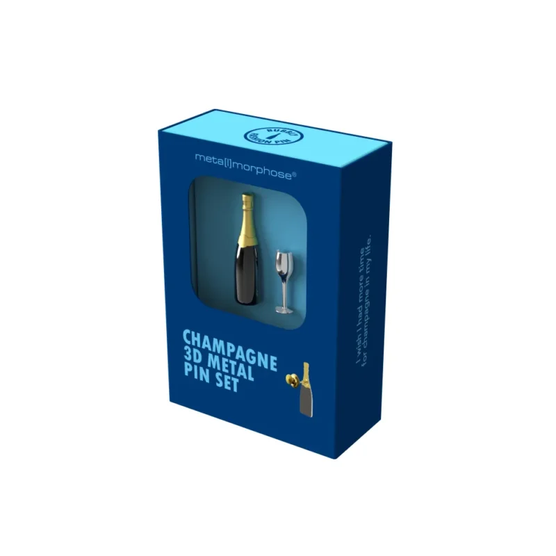 META[L]MORPHOSE FASHION PIN - SET OF 2 PINS - CHAMPAGNE & GLASS - Image 4