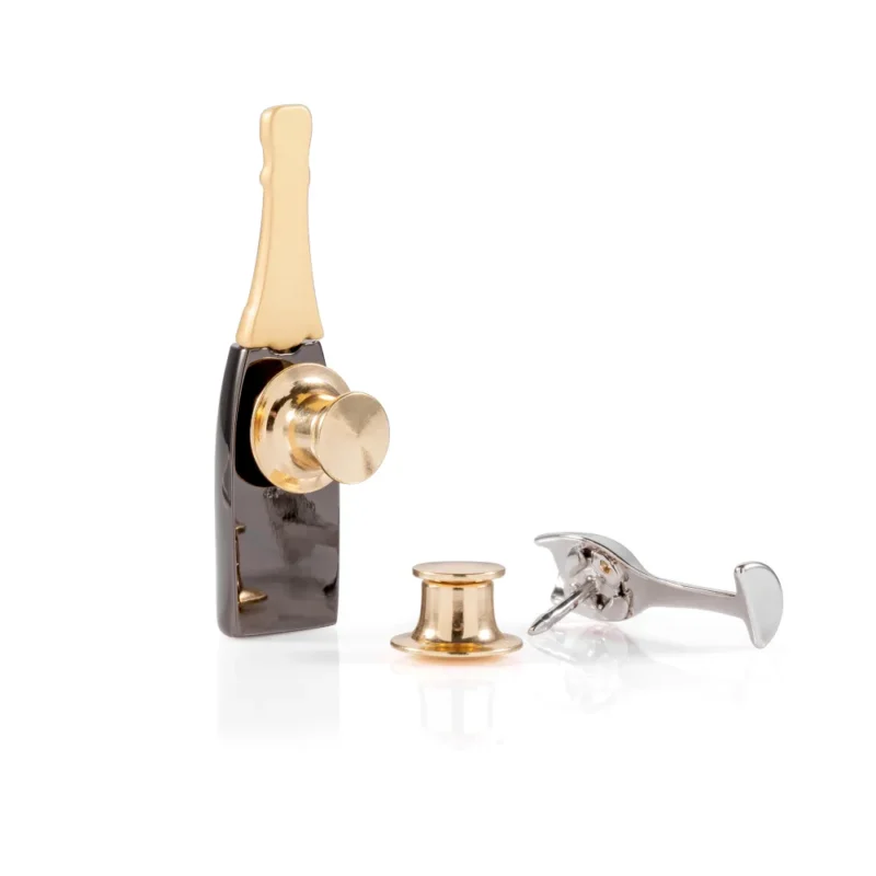 META[L]MORPHOSE FASHION PIN - SET OF 2 PINS - CHAMPAGNE & GLASS - Image 2