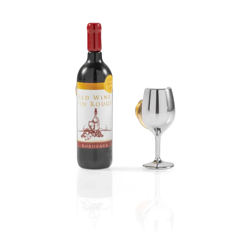 META[L]MORPHOSE FASHION PIN - SET OF 2 PINS - WINE & WINEGLASS