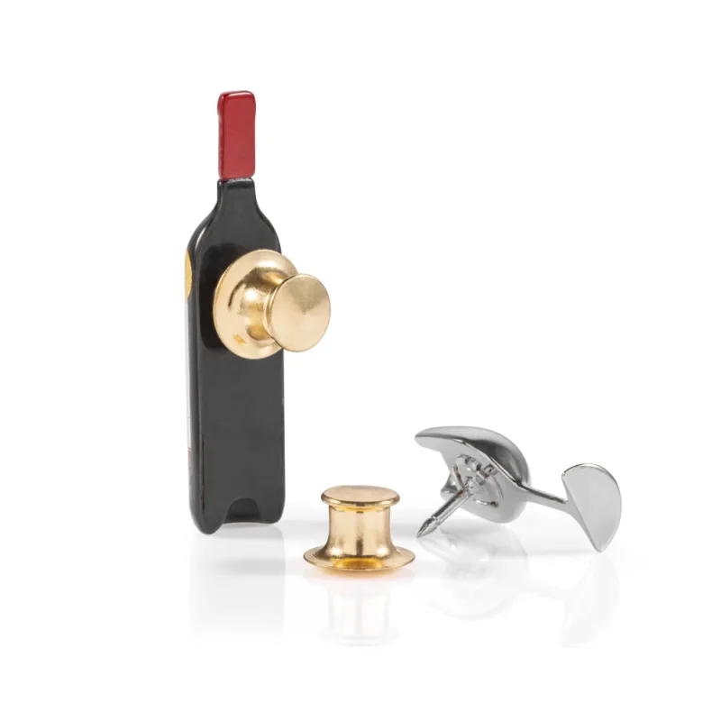 META[L]MORPHOSE FASHION PIN - SET OF 2 PINS - WINE & WINEGLASS - Image 2