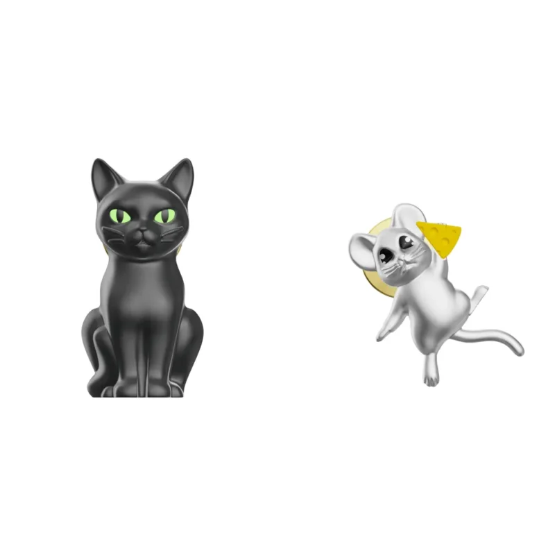 META[L]MORPHOSE FASHION PIN - SET OF 2 PINS - CAT & MOUSE