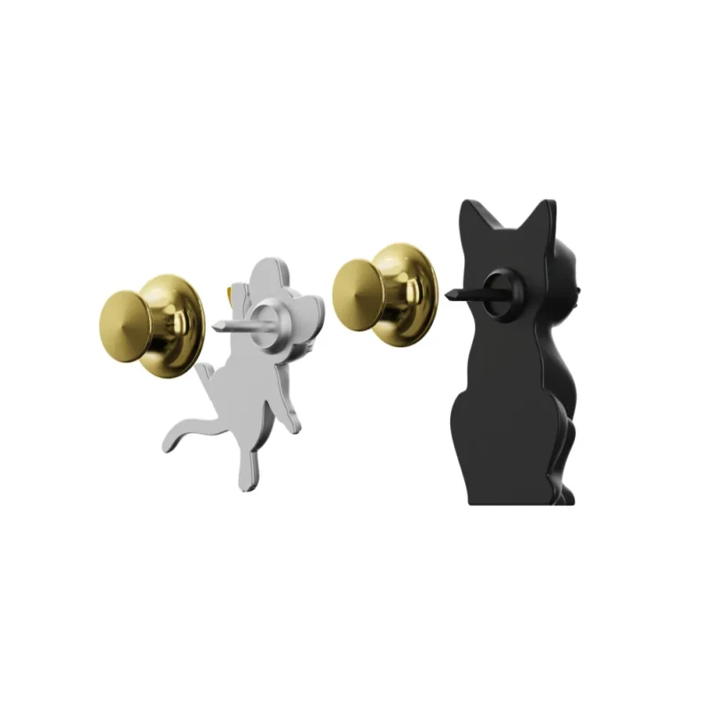 META[L]MORPHOSE FASHION PIN - SET OF 2 PINS - CAT & MOUSE - Image 2