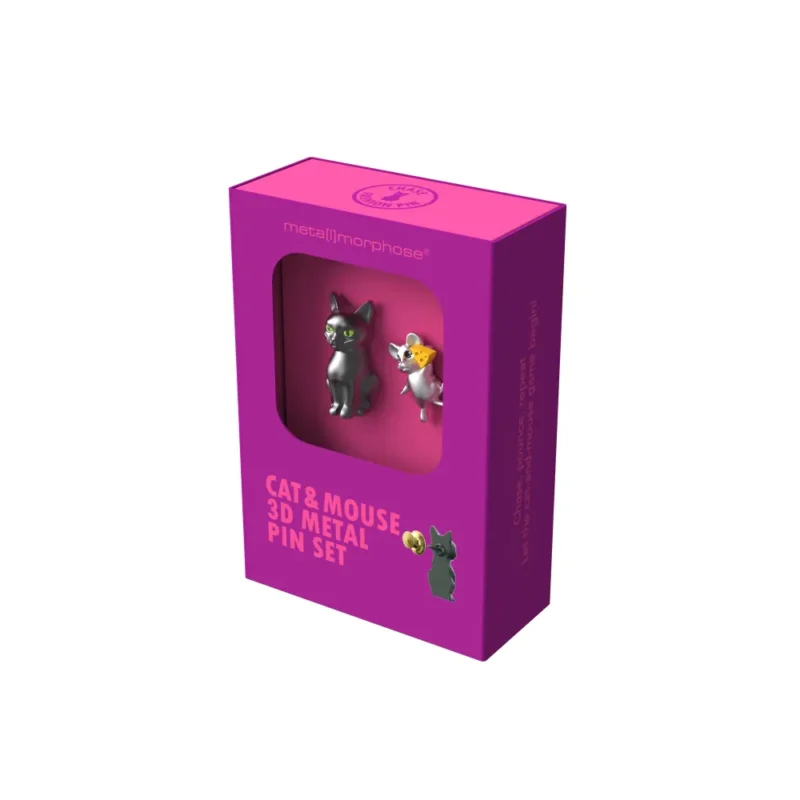 META[L]MORPHOSE FASHION PIN - SET OF 2 PINS - CAT & MOUSE - Image 3