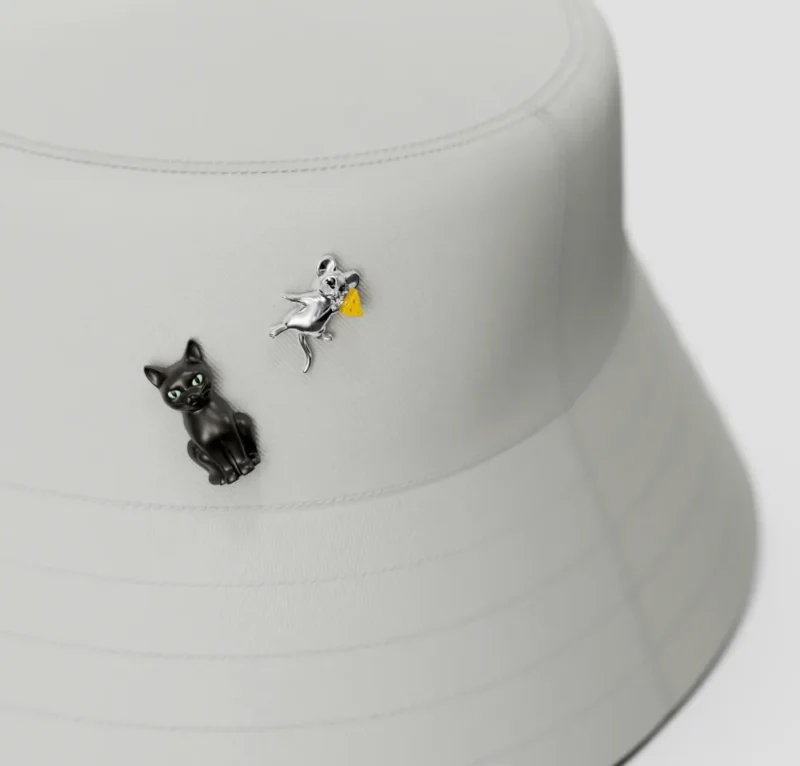 META[L]MORPHOSE FASHION PIN - SET OF 2 PINS - CAT & MOUSE - Image 5