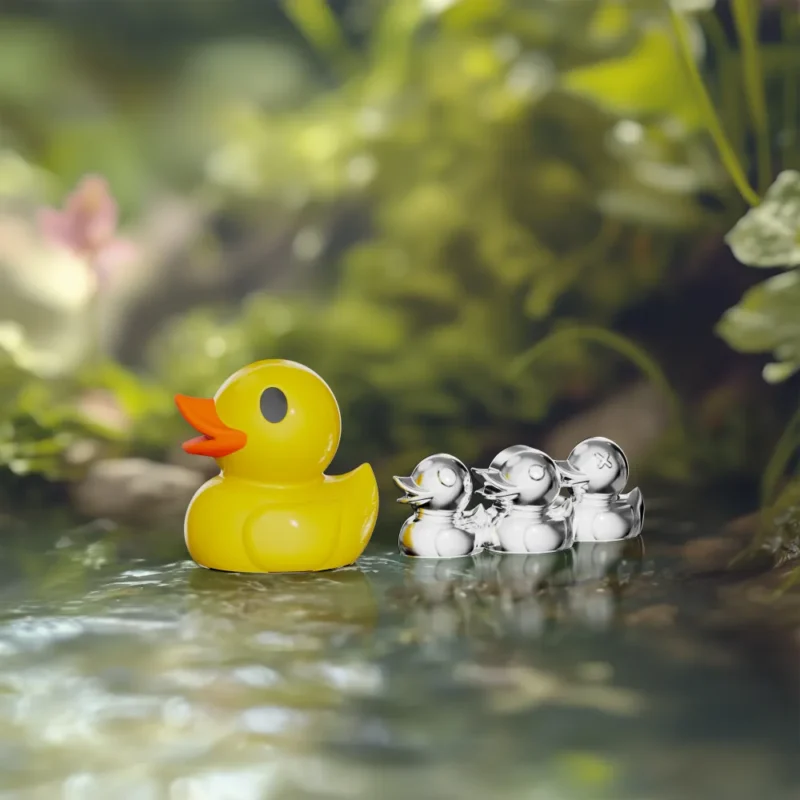 META[L]MORPHOSE FASHION PIN - SET OF 2 PINS - MAMA DUCK & DUCKLINGS - Image 4