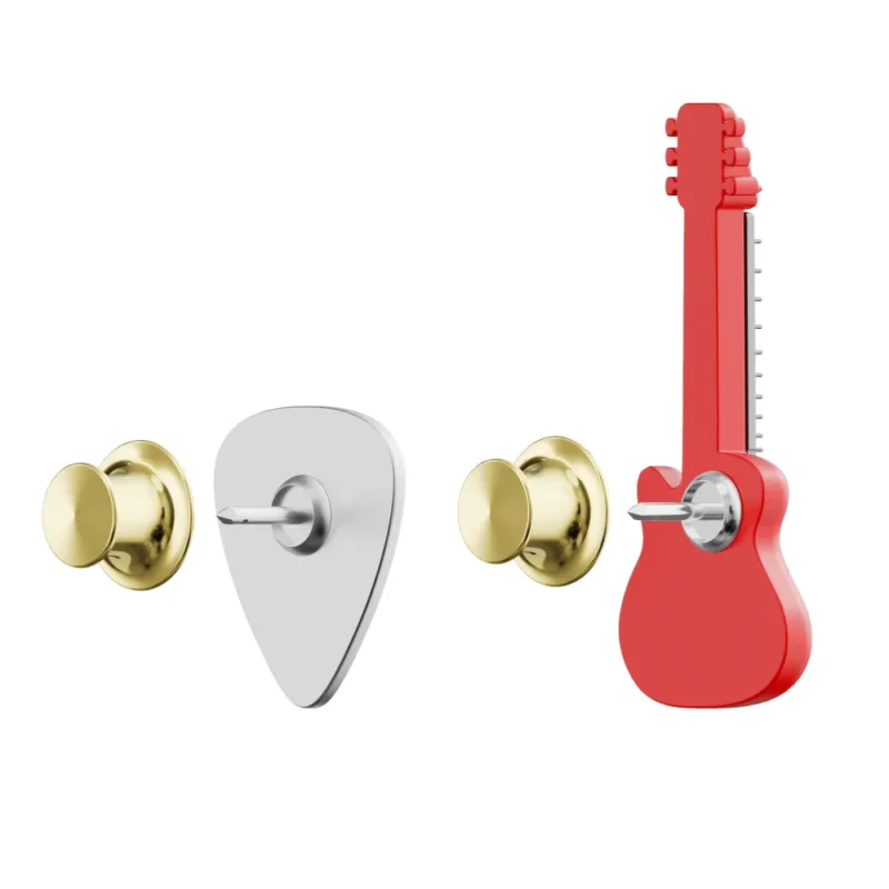 META[L]MORPHOSE FASHION PIN - SET OF 2 PINS - ROCK GUITAR & PLECTRUM - Image 2