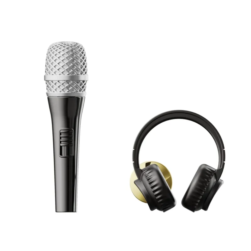 META[L]MORPHOSE FASHION PIN - SET OF 2 PINS - MICROPHONE & HEADPHONE