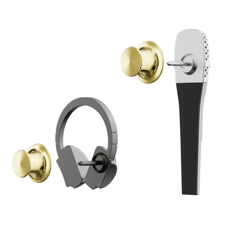META[L]MORPHOSE FASHION PIN - SET OF 2 PINS - MICROPHONE & HEADPHONE - Image 2