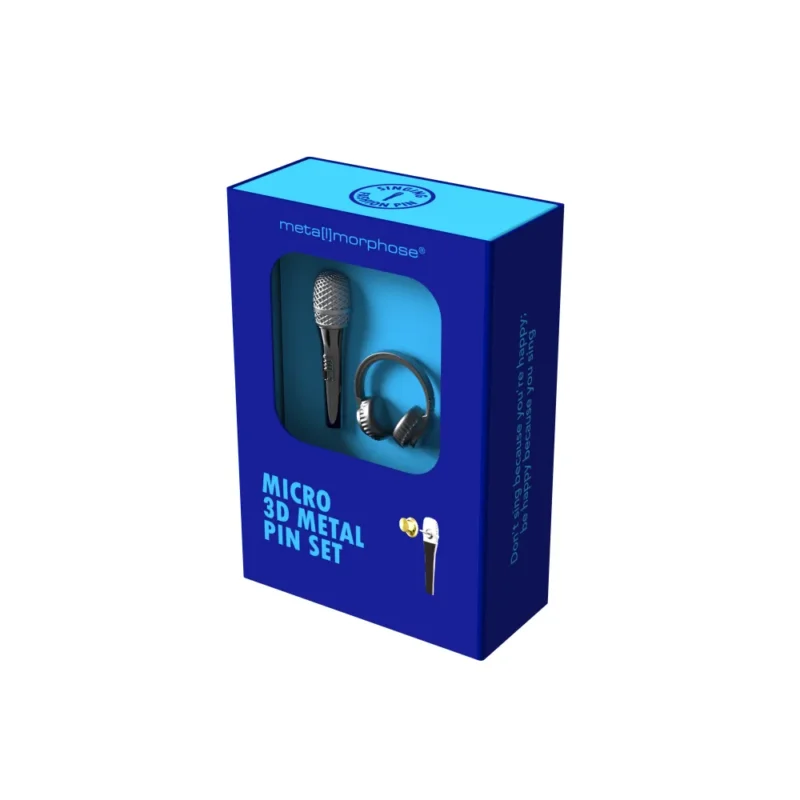 META[L]MORPHOSE FASHION PIN - SET OF 2 PINS - MICROPHONE & HEADPHONE - Image 3
